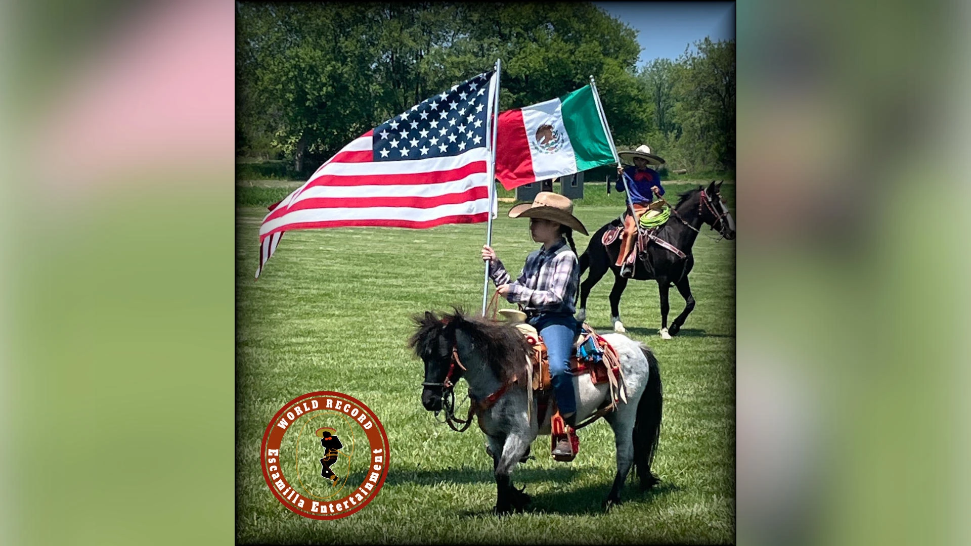 Two young jockeys with lassos